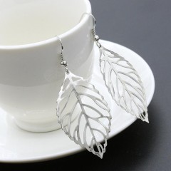 Fashion Leaf Plating Alloy Drop Earrings