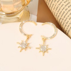 1 pair sweet round flower bow knot inlay imitation pearl alloy rhinestones earrings