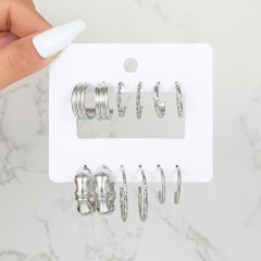 1 Set Retro Simple Style Geometric Pearl Silver Earrings