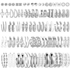1 Set Casual Simple Style Heart Shape Plating Alloy Artificial Pearls Artificial Diamond Earrings Silver