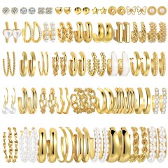 1 Set Casual Simple Style Heart Shape Plating Alloy Artificial Pearls Artificial Diamond Earrings Golden