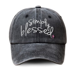 Simply Blessed Wide Sunshade Washed Baseball Cap