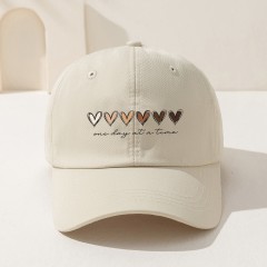 Hearts sweet heart shape printing curved eaves baseball cap