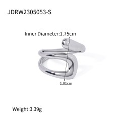Simple Stainless Steel Coated Open Ring