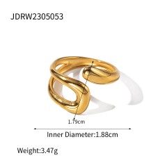 Solid Color 304 Stainless Steel Plating Open Rings