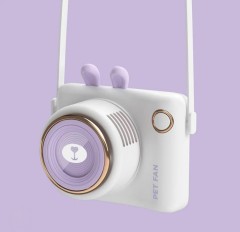 Portable Fan, Camera Shape, Rechargeable Plastic Shell, 3 Speeds, USB