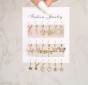 layers 1 set vintage style circle square heart shape plating alloy hoop earrings