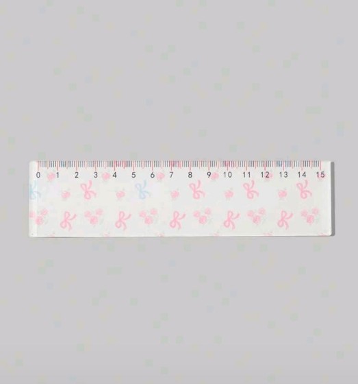 Kawaii Student Cartoon Bowknot Printed Ruler With Measurement Scale