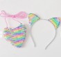 Cat pink Ears Children's Headband Head Small Bag