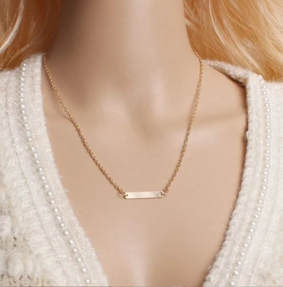 simple style gold plated pendant necklace