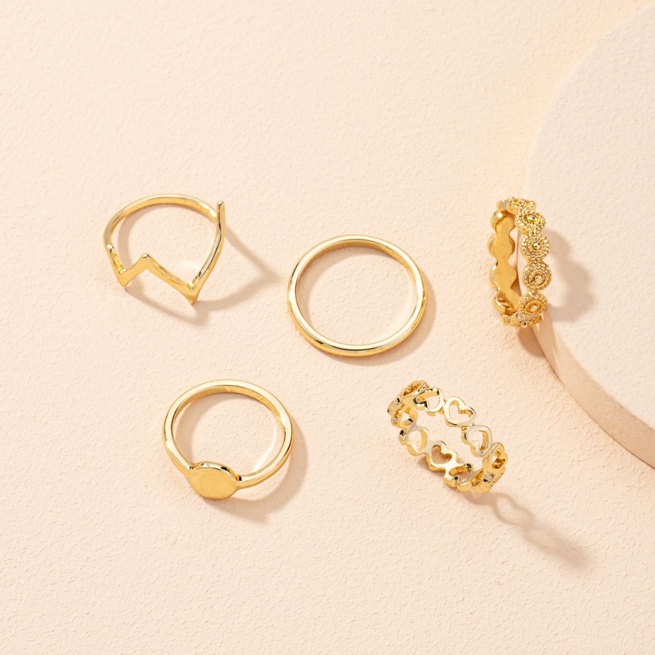 simple fashion love ring set