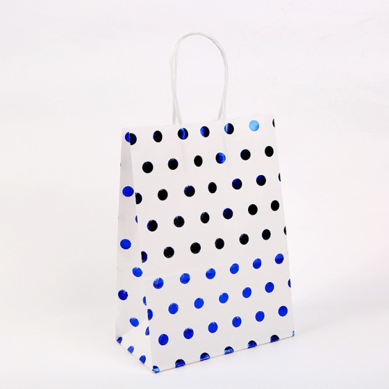 fashion round dots kraft paper daily gift wrapping supplies 1 piece Blue27*21*11