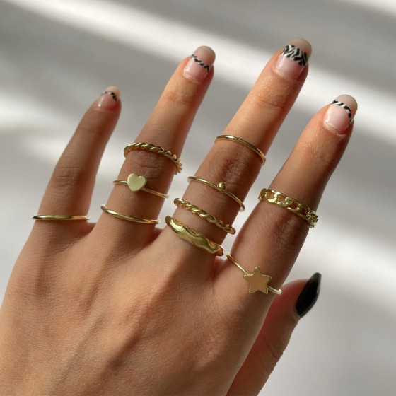 Casual Vintage Style Simple Style Heart Shape Women's Rings