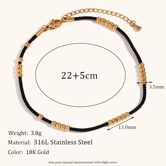 vintage style geometric color block stainless steel women's anklet