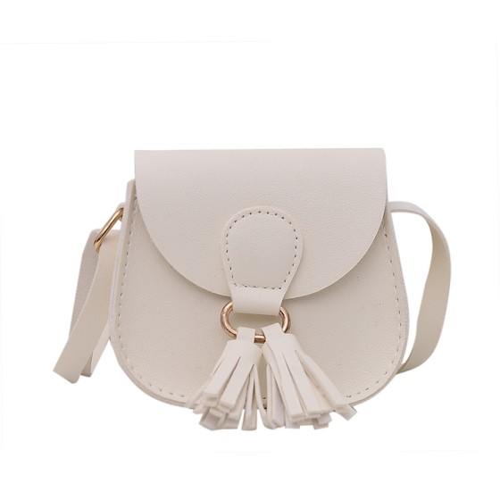 kid's small pu leather solid color cute cover crossbody bag