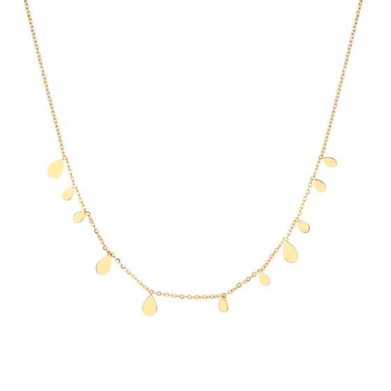 simple style geometric titanium steel plating oval necklace