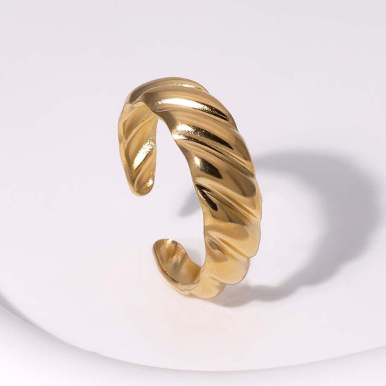 304 Stainless Steel 18K Gold Plated Modern Style Simple Open Ring