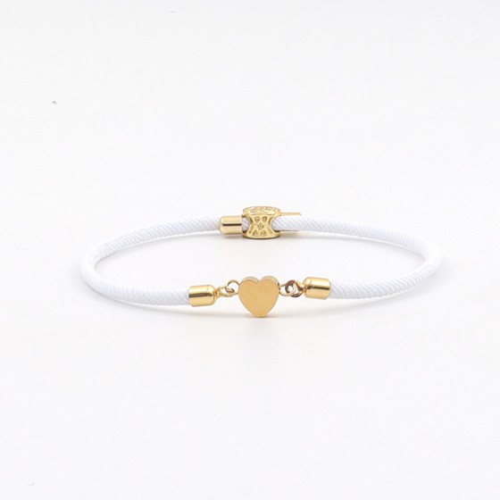 Classic Style Heart Shape Stainless Steel White Bracelet