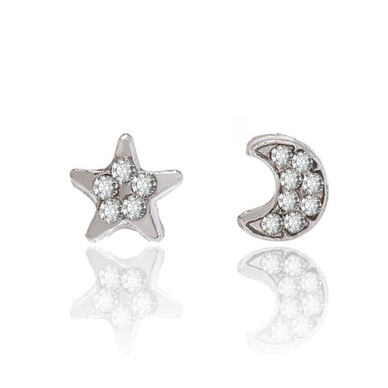 Moon and star earrings