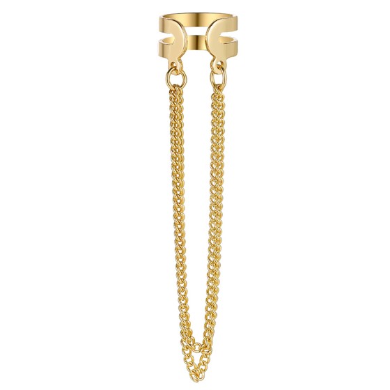chain Geometric Alloy Clip Earrings