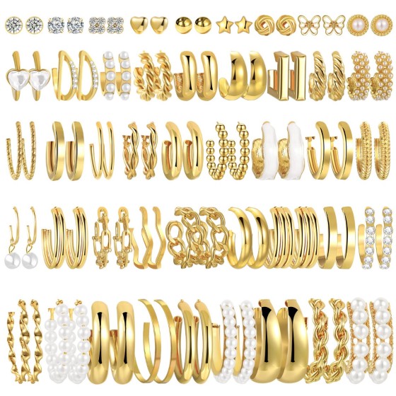 1 Set Casual Simple Style Heart Shape Plating Alloy Artificial Pearls Artificial Diamond Earrings Golden