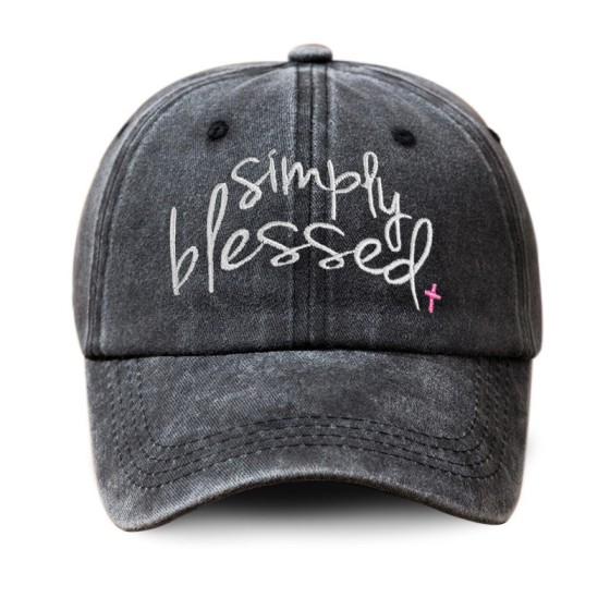 Simply Blessed Wide Sunshade Washed Baseball Cap