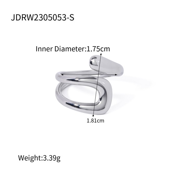 Simple Stainless Steel Coated Open Ring