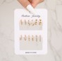 1 set vintage style circle square t shape plating alloy hoop earrings