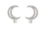 Moon and star silver earrings