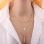 simple style leaf gold plated pendant necklace