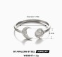 Jewelry Hip-Hop Sun Moon Stainless Steel 18K silver Plated Rings