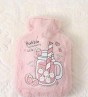 Pink Hot Water Bag With Soft Plush Cover for cramps