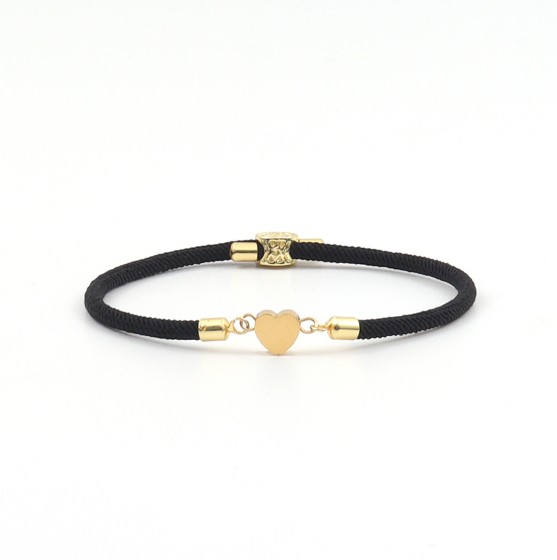 Classic Style Heart Shape Stainless Steel Black Bracelets