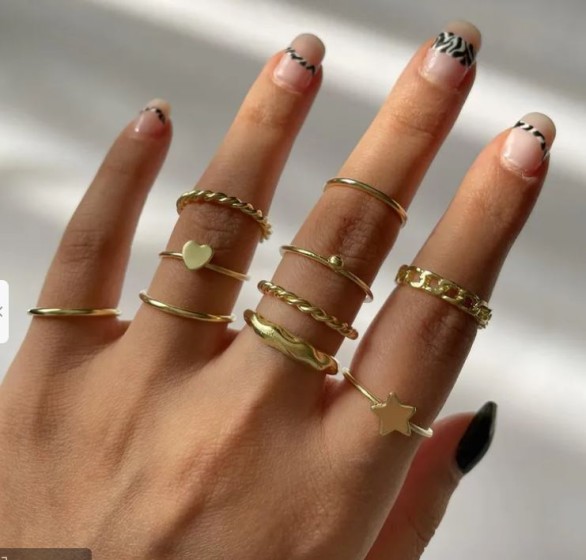 Casual Vintage Style Simple Style Heart Shape Alloy Women's Rings