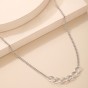 Retro hip hop punk white alloy twist chain necklace