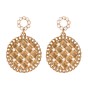 Simple geometric round alloy earrings