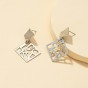 Geometric silver earrings