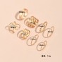 Golden shiny golden rings set