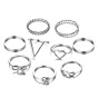 Silver circle rings set