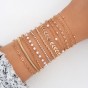 Simple Style Heart Shape and Pearl bracelet set