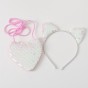 Cat Ears Children's Headband Small Bag Heart Crossbody Bag Set