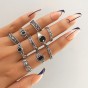 Hip-Hop Retro Leaf Heart Shape Alloy Carving Sets