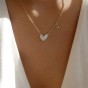 Vintage Style Simple Style Heart Shape Alloy cable chain Pendant Gold