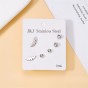stainless steel rhinestones plating inlay ear studs