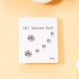 stainless steel alloy rhinestones plating inlay ear stud