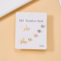stainless steel alloy rhinestones plating inlay ear studs inf