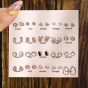 1 set lady geometric plating alloy ear stud