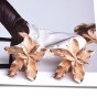 1 pair exaggerated lady roman style flower plating ear studs