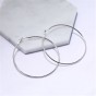 Simple Style Plain silver Coated Ladies Hoop Earrings 1 Pair 7cm diameter