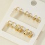 1 Set Retro Simple Style Geo Pearl Metal Earrings